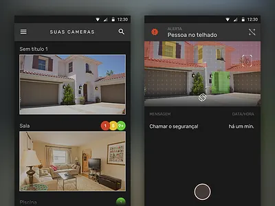GRYFO Mobile App alert app camera dark grid interface spot ui