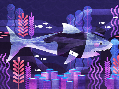 Let's Go Out for a Fancy Dinner shark shark illustration