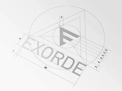 EXORDE Logo Proportions brand dimensions geometry logo proportions space study triangle