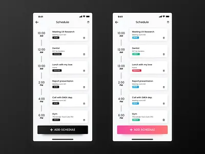 Daily UI #071 - Schedule agenda app black and white calendar clean daily dailyui flat schedule scheduling ui ux