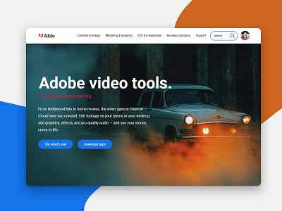 Adobe Home Page adobe creative adobe home page psd adobe video tool designer99studio ui psd ux video psd