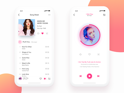 Music app music player playlist ui ux