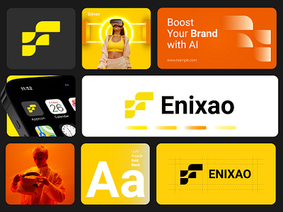 Enixao Branding brand brand identity branding landing page logo olynex technology ui uiux visual identity