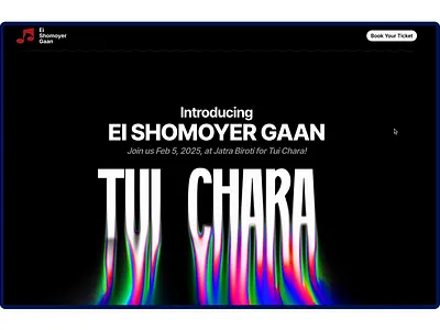 Ei Shomoyer Gaan artist website artistic website bangladeshi website concert website ei shomoyer gaan eishomoyergaan event design event website firoze jong framer framer development interaction interaction design music music event music website ossrik the yolo studio ui design web design