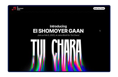 Ei Shomoyer Gaan artist website artistic website bangladeshi website concert website ei shomoyer gaan eishomoyergaan event design event website firoze jong framer framer development interaction interaction design music music event music website ossrik the yolo studio ui design web design