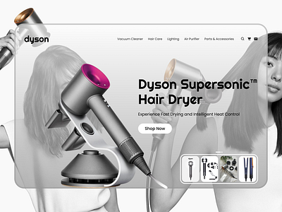 Dyson Supersonic™ Hair Dryer branding design dyson figma graphic design hair dryer illustration ui uidesign uiux uxdesign webdesign