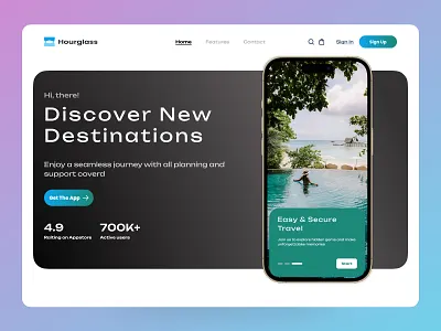 Travel Landing Page Design app appdesign design figma travel typography ui ux website design