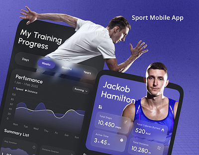 Sport Mobile App clean design health health mobile app design mobile mobile app mobile app design mobile design modern design run running simple design sport sport design app sport mobile app sporty training ui ui design uiux design
