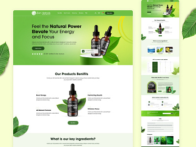 Herbal Supplement Landing Page Design clean modern ui figma website design herbal supplement website landing page design natural health product website organic product website product page design responsive web design ui uiux design wellness product page