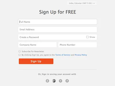 Signup form signup