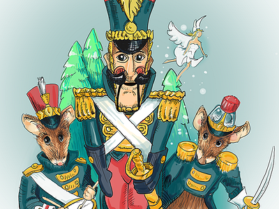 Nutcracker (detail) holidays nutcracker pen and ink photoshop tchaikovsky