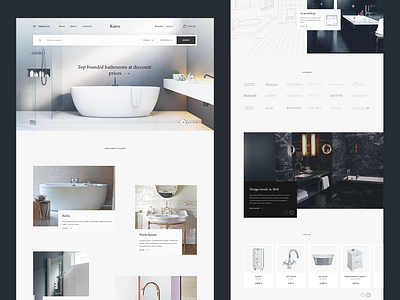 Kairo. Home page adaptive bathroom baths mobile modern motions shop store ui ux