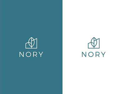 Nory build building consulting contruction energy home house leaf logo minimalist modern natural properties tree