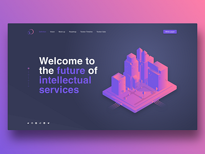 Design for blockchain service blockchain cryptocurrency gradients isometric ui ux