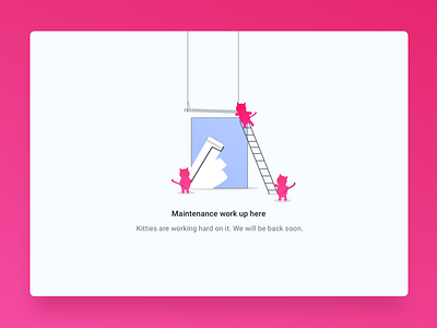 Kitties Maintenance Work error page design error error page illustration kitties maintenance web