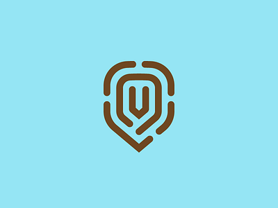 Shield-shaped fingerprint brand identity branding lettermark logo logo design logo designer logo inspiration logomark logos mark marks minimal logo minimal logo design minimal logos minimalist logo simple logo simple logo design simple logos symbol symbols