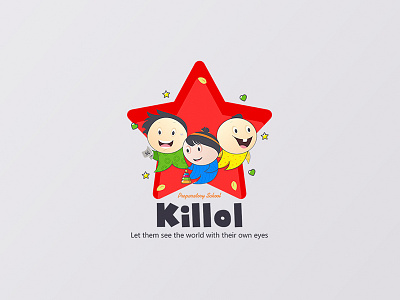 Logo Design art characters kids logo school stars