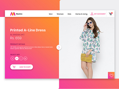 Add To Cart Redesign Concept cart designer99studio e commerce psd myntra ui design product shop store ui ux