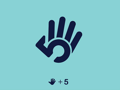Hi 5 abstraction five geometric graphic design hand hi five illustrator logo design minimalist open simple