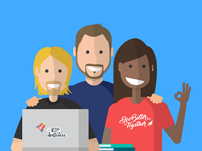 Illustration "Doc Better Together" avatar docbettertogether enlite flatdesign happycollaborating illustration k15t