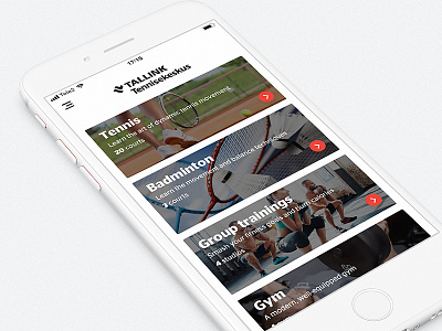 Tallink Tennisekeskus app concept design interface ios mockup product ui usability user ux