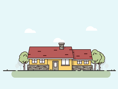 Great house game home illustration linework mobile tree unity vector