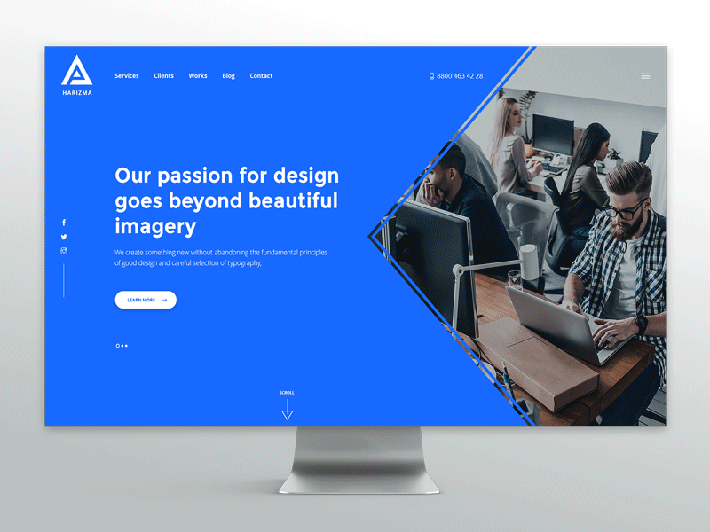 Harizma - Creative Agency Concept clean creative design portfolio ui ux