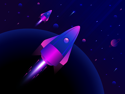 Rocket gradient illustration noms edit planet rocket rocket launch space