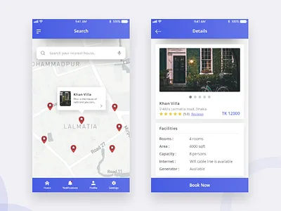 Bonding (Find home for Bachelor ) App Screen app clean estate find home ios kit mobile property real search ui