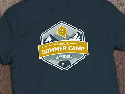 SBI Summer Camp Shirt Design badge camp illustration lake logo mountain screen print shirt summer summer camp vector