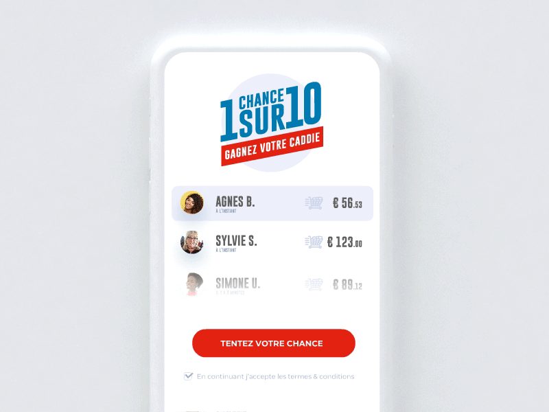 Drive to store - Winner Board design drive to store ranking ui ux winner