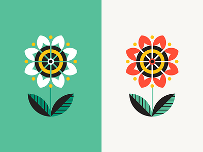 Flower Color Version color flower logo mark symbol