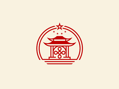 Logo for Chinese Association association building china design log minimal red