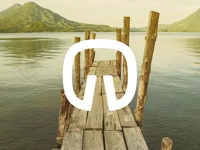 Pier Mark brand dock horizon jetty logo pier simple thick