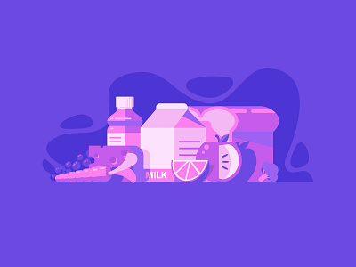 FOOD apple bread carrot cheese eat food milk pile purple water