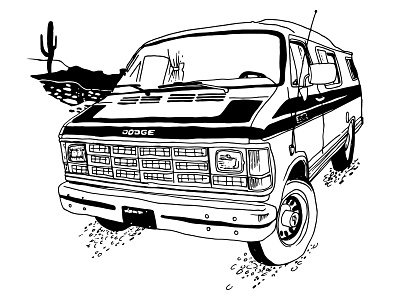 Van Band Shirt dodge illustration line drawing screenprint t shirt van