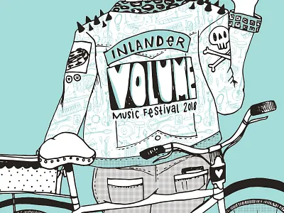 Volume Music Fest Poster 2 color illustration music punk screen print
