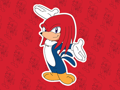 Woody Woodpecker X Knuckles the Echidna cartoons illustration knuckles mashup mashups smash sonic stickers vector woodpecker woody woody woodpecker