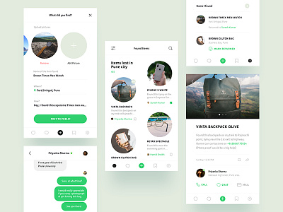FOUND - The lost & found app chat cleanapps feed lostfound mobileapp modernuidesign socialnetworking ux design visual design