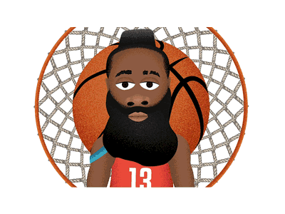 James Harden Eyeroll GIF animation basketball cartoon character design eye roll funny houston rockets james harden loop nba texture vector