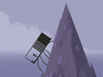 Going for a walk house illustration landscape mountain ocean sea walking