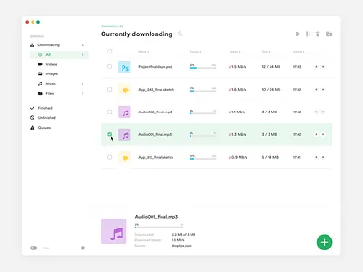 Minimalistic Download Manager app daftcode dashboard download interface ios manager shop ui user ux web