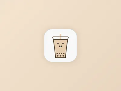Pearl & Straw app boba icon logo milk pearl tea