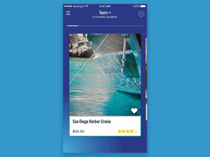 Scrapped Favorite Interaction animation app card cards ios mockup principle seamgen slide swipe ui ux