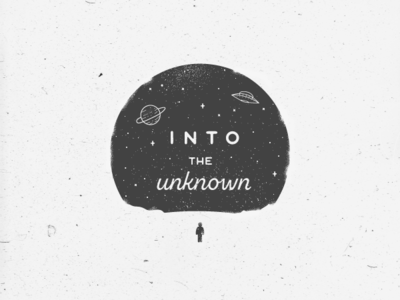 Hello, Dribbble! black and white hand drawn landscape minimal moon mountains retro simple space stars typography vintage
