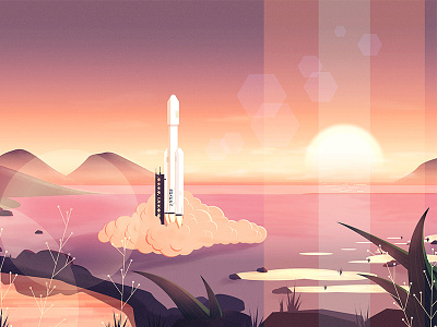 SpaceX adobe cam fx environment illustration illustrator landscape