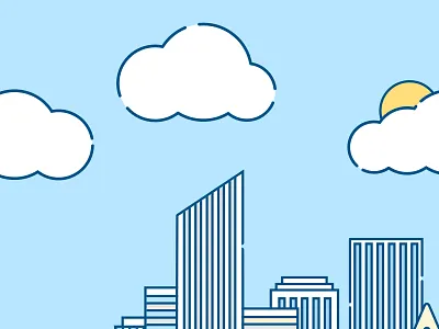 The city 2 bridge buildings city high speed train river