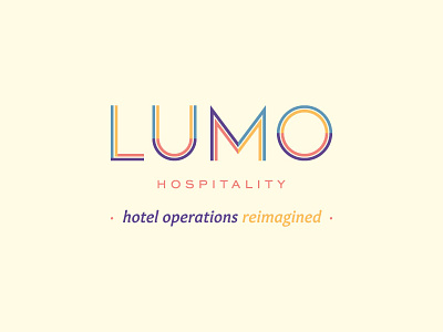 Lumo | Final Logo and Tagline brand branding colour custom type design graphic design hospitality lettering logo type typography