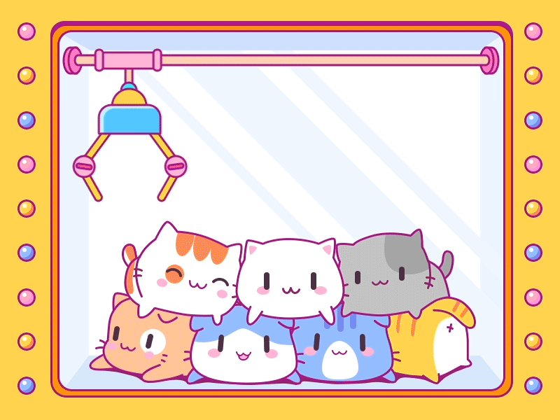 Catching lovely doll cat cat doll machine gif motion graphic