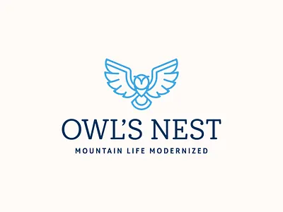 Owl's Nest Logo creative dan fleming design linework logo owl